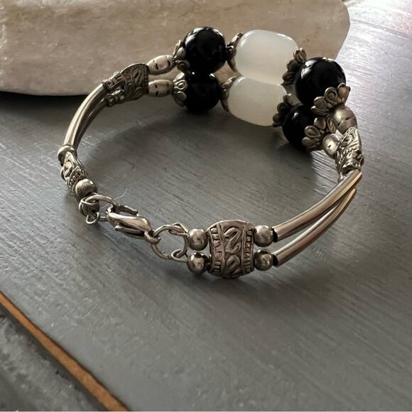Polished Stones Silver Tone Bracelet - Picture 6 of 9